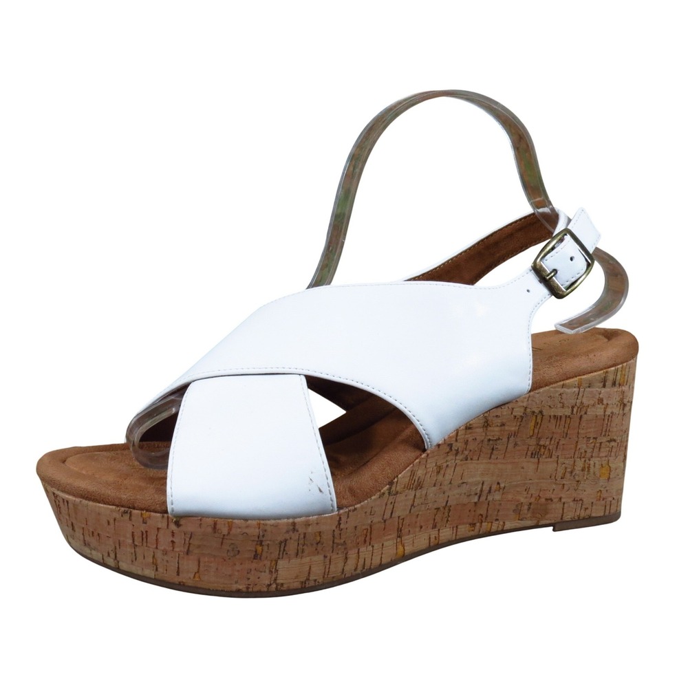 Dream Pairs SDPW2411W Womens Wedge Sandals Size 9 Summer Dressy White Cork